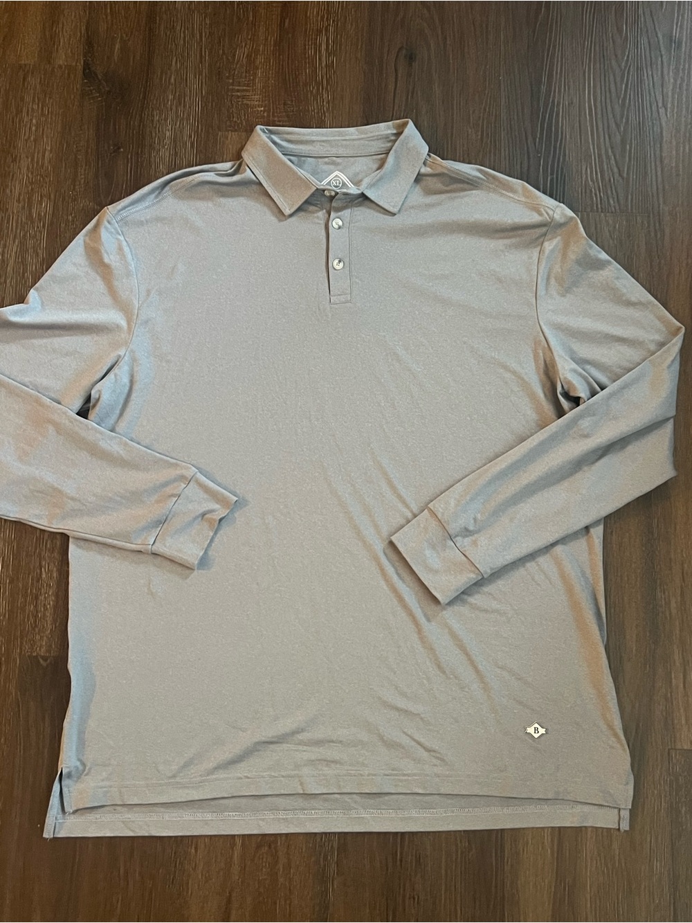 Burlebo Long Sleeve Golf Polo Shirt XL Gray Performance Stretch Athletic XL